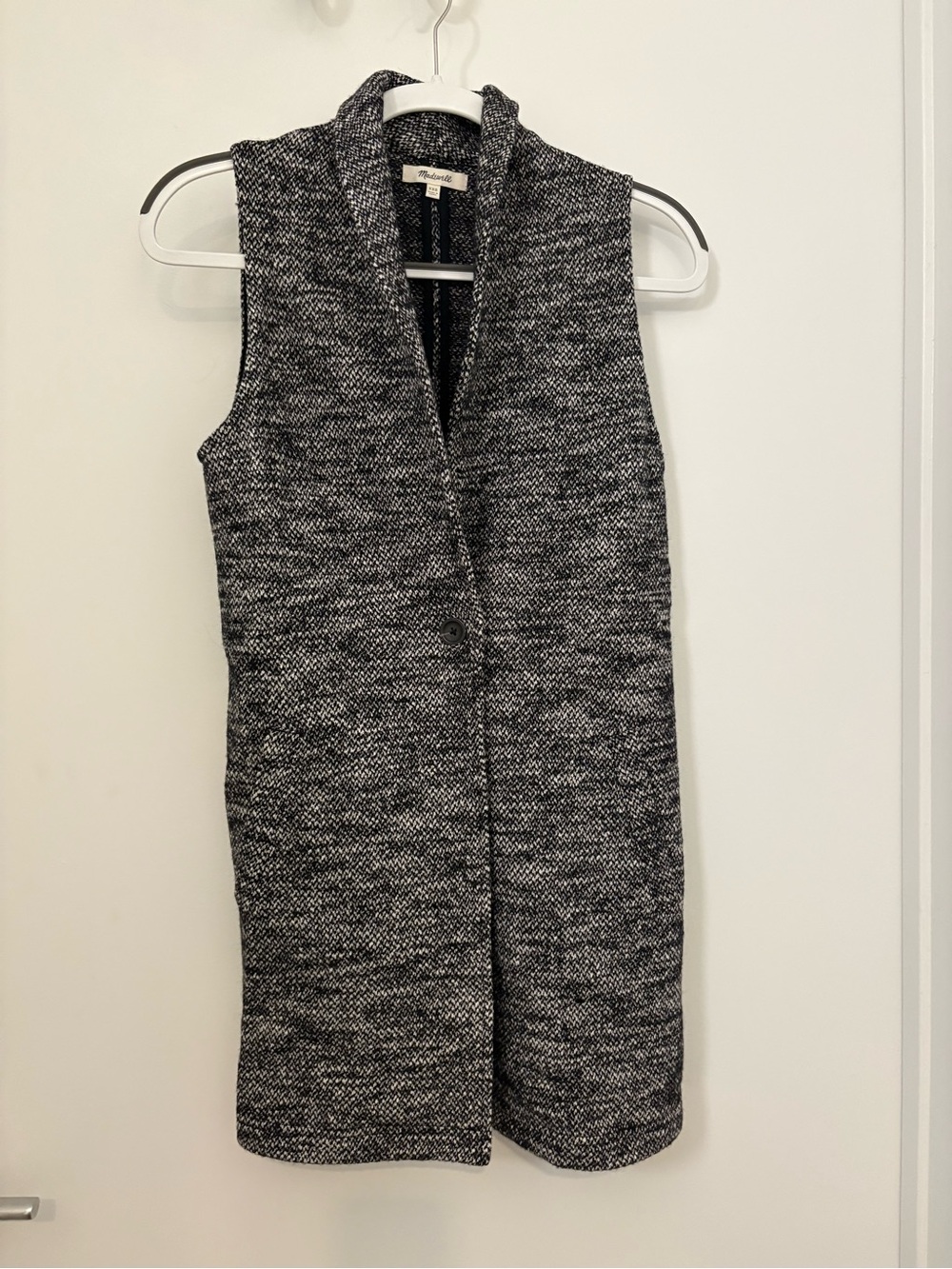 Madewell Sleeveless Knit Long Vest - XXS